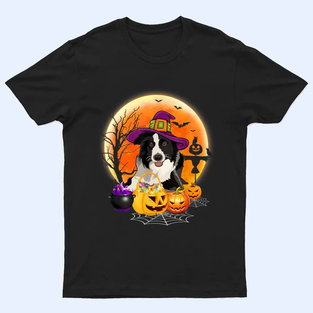 Halloween Collie Dog Moon With Pumpkin Funny Gifts Women Kid T Shirt Halloween Collie Dog Moon With Pumpkin Funny Gifts Women Kid T Shirt