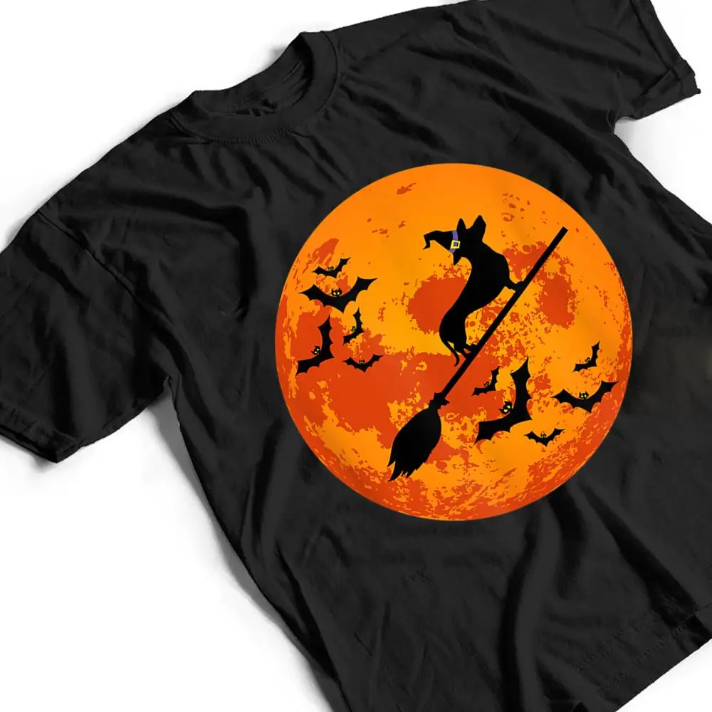 Halloween-Dachshund-Witch-Broom-Weenie-Wiener-Sausage-Dog-T-Shirt-2 Halloween Dachshund Witch Broom Weenie Wiener Sausage Dog T Shirt