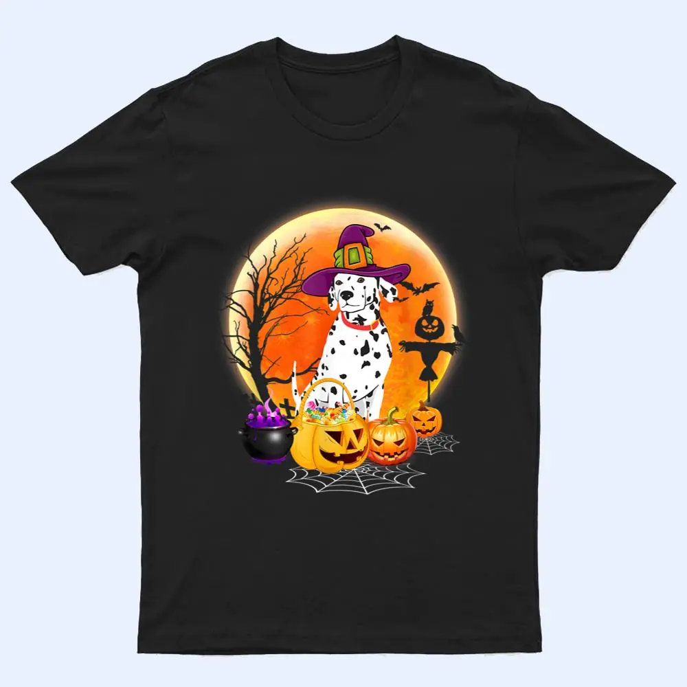 Halloween Dalmatian Dog Moon With Pumpkin Funny Gifts Women T Shirt Halloween Dalmatian Dog Moon With Pumpkin Funny Gifts Women T Shirt