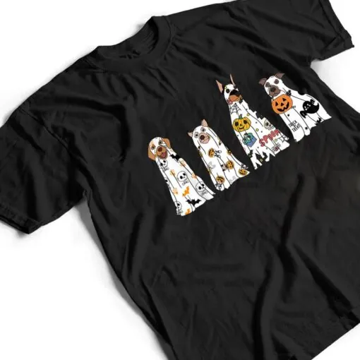 Halloween Dogs in Ghost Costume T Shirt