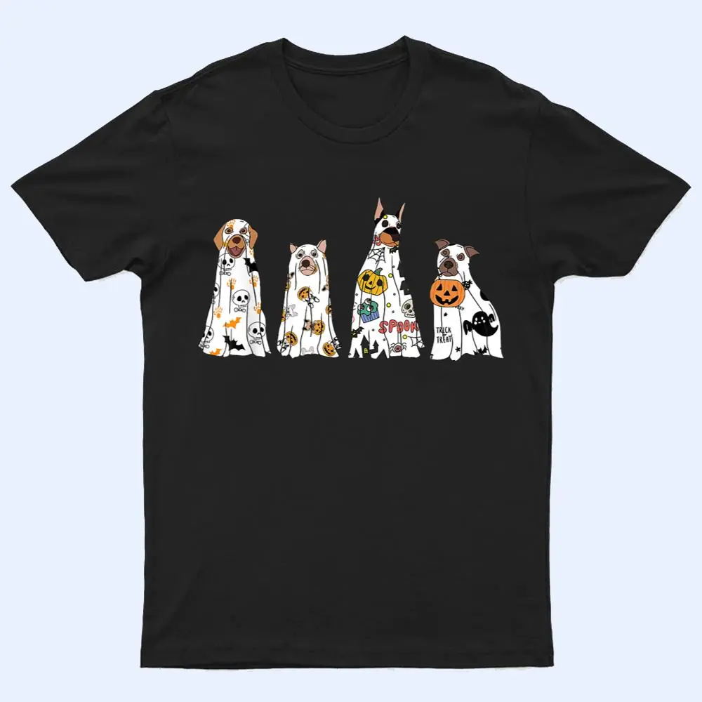 Halloween Dogs in Ghost Costume T Shirt Halloween Dogs in Ghost Costume T Shirt