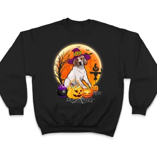 Halloween English Springer Spaniel Dog Moon With Pumpkin T Shirt