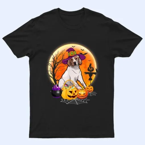 Halloween English Springer Spaniel Dog Moon With Pumpkin T Shirt