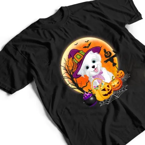 Halloween Havanese Dog Moon With Pumpkin Funny Gifts T Shirt