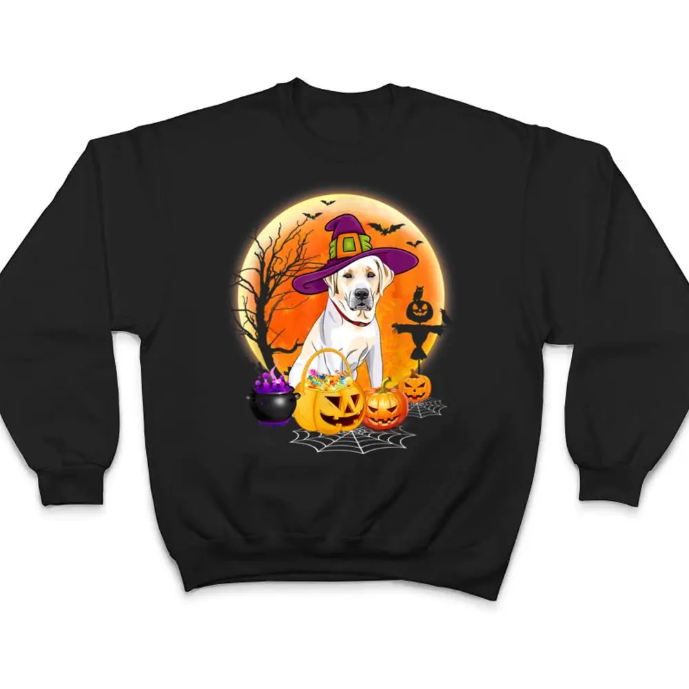 Halloween-Labrador-Retriever-Dog-Moon-With-Pumpkin-Funny-T-Shirt-4 Halloween Labrador Retriever Dog Moon With Pumpkin Funny T Shirt