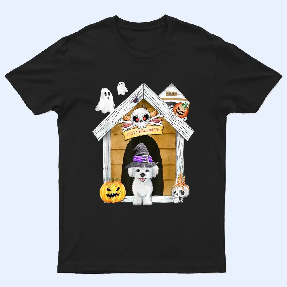 Halloween Maltese Dog Witch Haunted House T Shirt Halloween Maltese Dog Witch Haunted House T Shirt