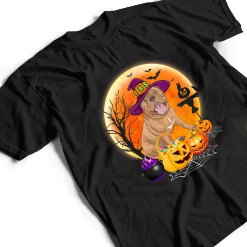 Halloween Mastiff Dog Moon With Pumpkin Funny Gifts T Shirt