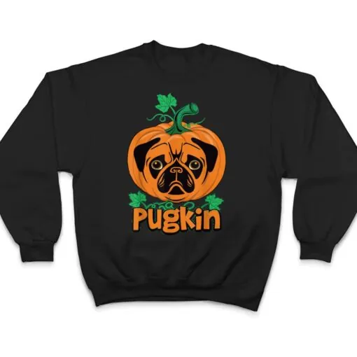 Halloween Pumpkin Pugkin Dog Pug Pullover Hoodie T Shirt