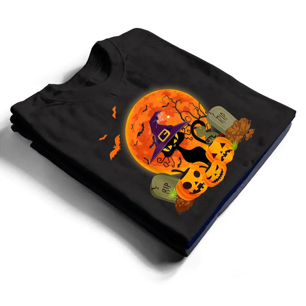 Halloween-Scary-Black-Cat-Funny-Halloween-Costume-T-Shirt-1 Halloween Scary Black Cat Funny Halloween Costume T Shirt