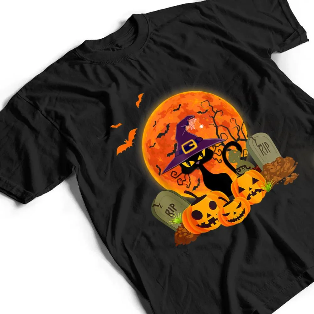 Halloween-Scary-Black-Cat-Funny-Halloween-Costume-T-Shirt-2 Halloween Scary Black Cat Funny Halloween Costume T Shirt