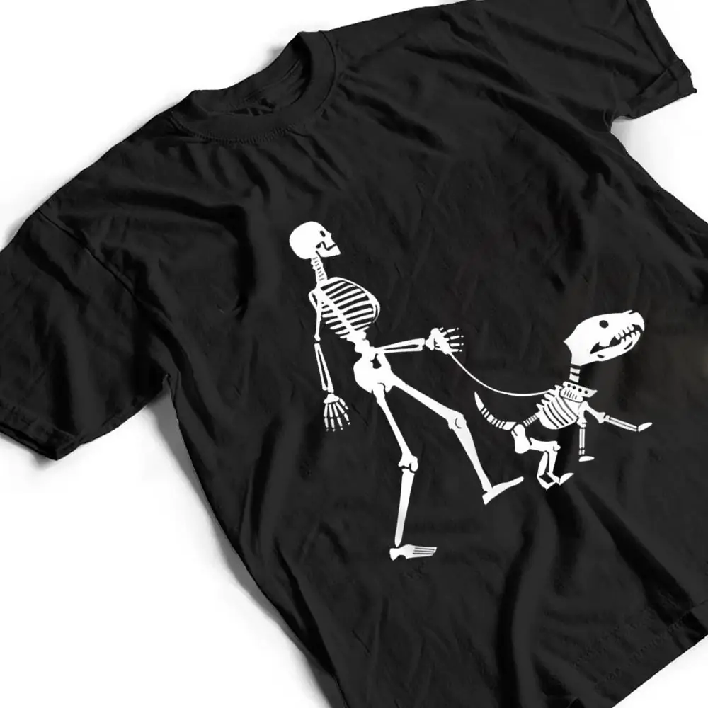 Halloween-Skeleton-Dog-Lover-Funny-Dog-Walking-T-Shirt-2 Halloween Skeleton Dog Lover Funny Dog Walking T Shirt