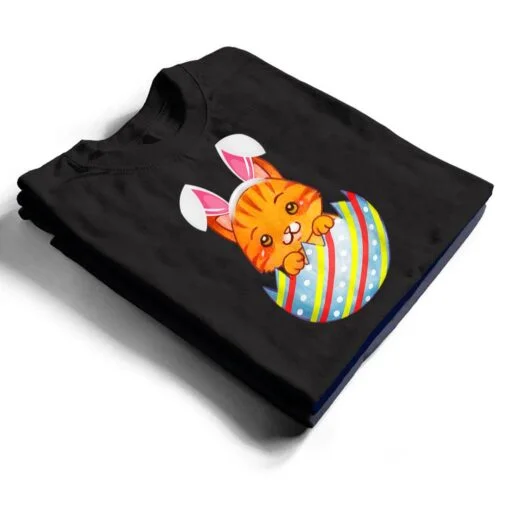 Happy Easter Cute Bunny Cat Eggs Basket Men Women Funny Ver 2 T Shirt