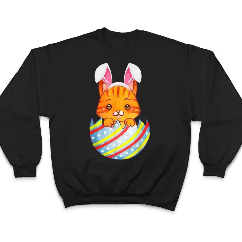 Happy-Easter-Cute-Bunny-Cat-Eggs-Basket-Men-Women-Funny-Ver-2-T-Shirt-4 Happy Easter Cute Bunny Cat Eggs Basket Men Women Funny Ver 2 T Shirt