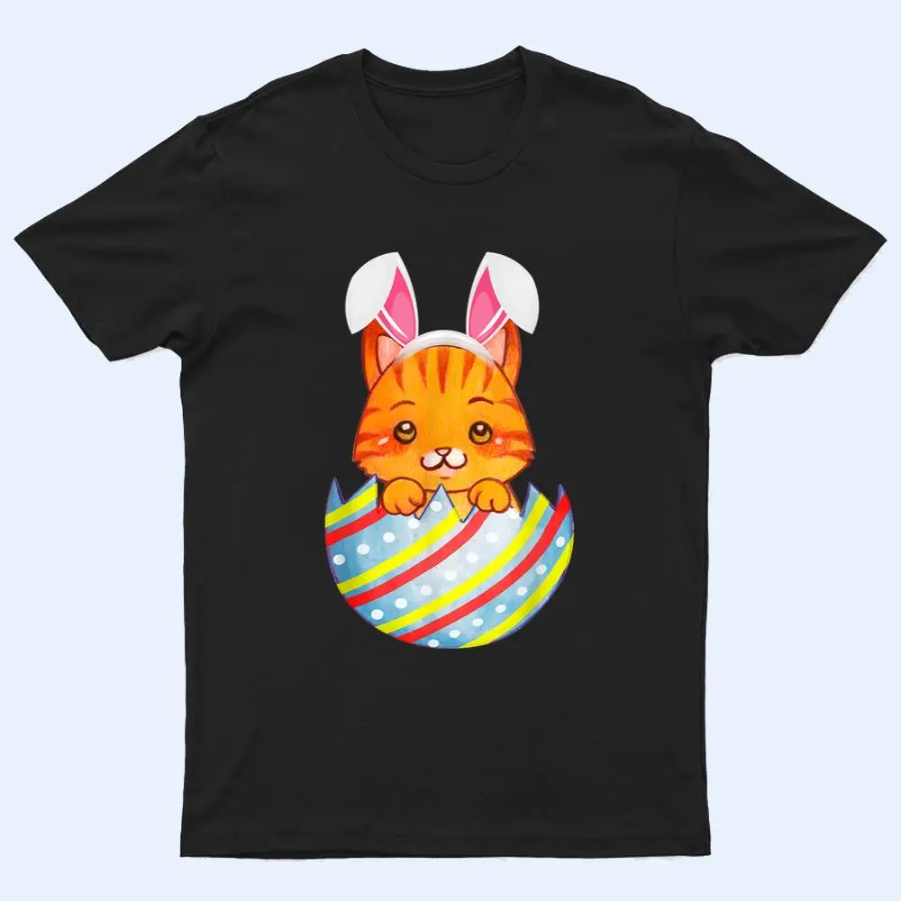 Happy Easter Cute Bunny Cat Eggs Basket Men Women Funny Ver 2 T Shirt Happy Easter Cute Bunny Cat Eggs Basket Men Women Funny Ver 2 T Shirt