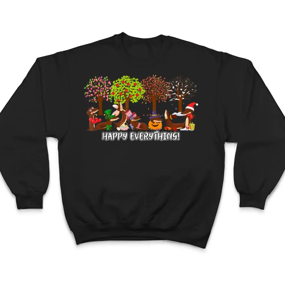 Happy-Everything-Dachshund-Seasons-All-Year-Tree-Dog-Lover-T-Shirt-4 Happy Everything Dachshund Seasons All Year Tree Dog Lover T Shirt