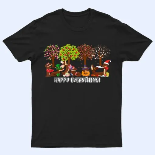 Happy Everything Dachshund Seasons All Year Tree Dog Lover T Shirt