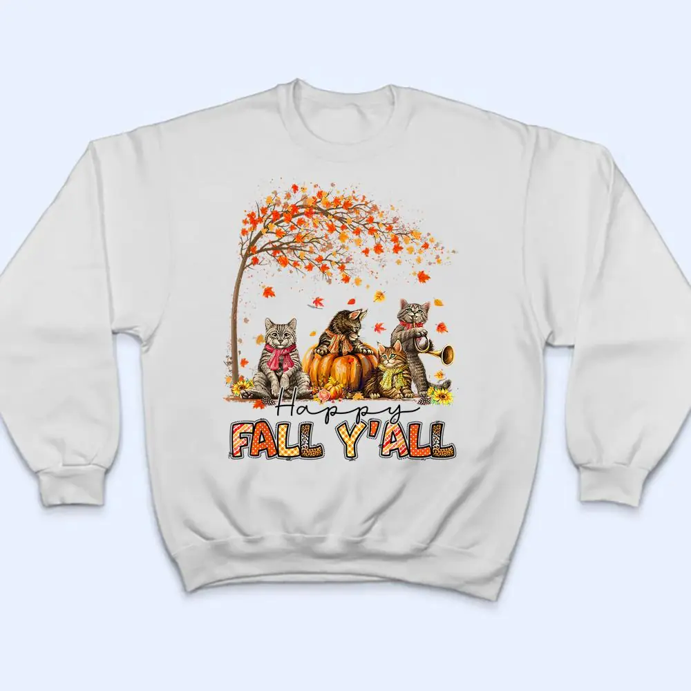 Happy-Fall-Yall-Funny-Cats-Autumn-Lover-Pumpkins-Halloween-T-Shirt-4 Happy Fall Y'all Funny Cats Autumn Lover Pumpkins Halloween T Shirt