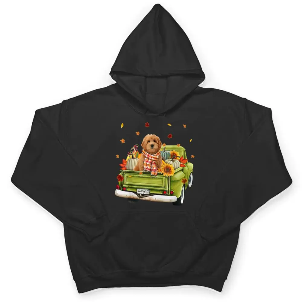 Happy-Fall-Yall-Goldendoodle-Dog-On-Truck-Pumpkin-Fall-T-Shirt-3 Happy Fall Y'all Goldendoodle Dog On Truck Pumpkin Fall T Shirt