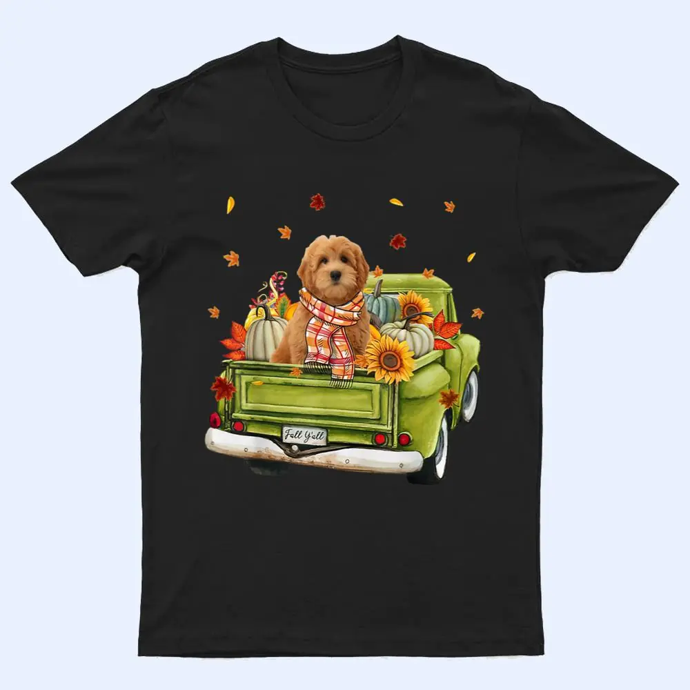 Happy Fall Y'all Goldendoodle Dog On Truck Pumpkin Fall T Shirt Happy Fall Y'all Goldendoodle Dog On Truck Pumpkin Fall T Shirt