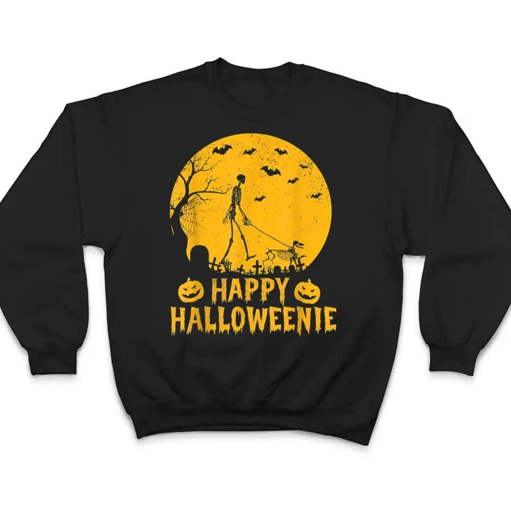 Happy-Hallo-Weenie-Dachshund-Dog-Halloween-Skeleton-Wiener-T-Shirt-4 Happy Hallo-Weenie Dachshund Dog Halloween Skeleton Wiener T Shirt
