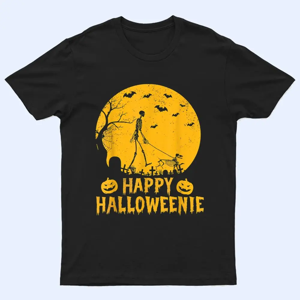 Happy Hallo-Weenie Dachshund Dog Halloween Skeleton Wiener T Shirt Happy Hallo-Weenie Dachshund Dog Halloween Skeleton Wiener T Shirt