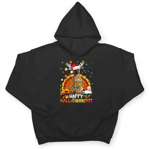 Happy Hallothanksmas Belgian Malinois Dog Lover T Shirt