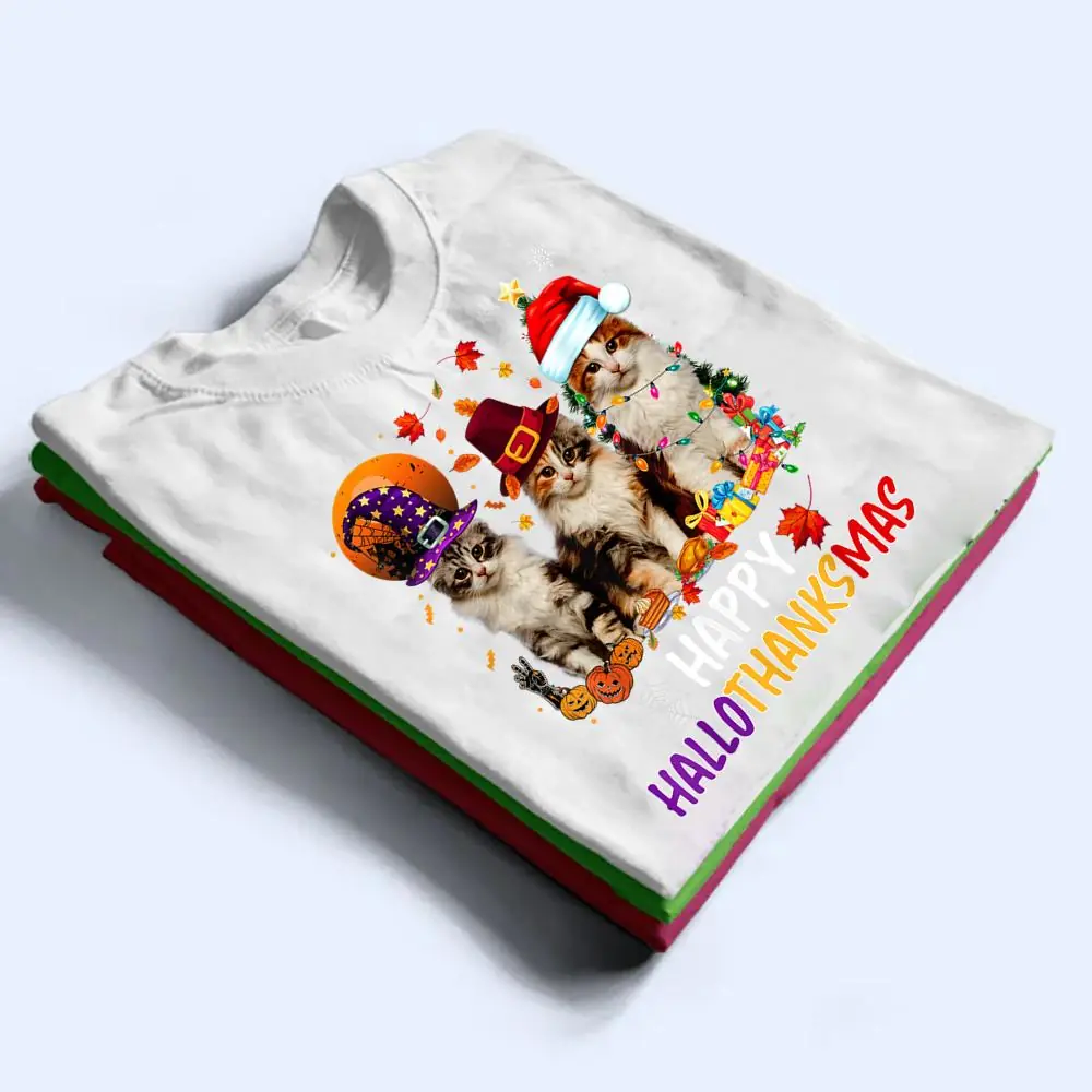 Happy-Hallothanksmas-Cats-Lover-Halloween-Merry-Christmas-T-Shirt-1 Happy Hallothanksmas Cats Lover Halloween Merry Christmas T Shirt