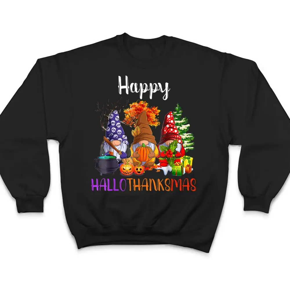 Happy-Hallothanksmas-Gnomes-Halloween-Thanksgiving-Christmas-T-Shirt-4 Happy Hallothanksmas Gnomes Halloween Thanksgiving Christmas T Shirt