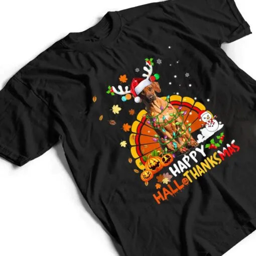 Happy Hallothanksmas Rhodesian Ridgeback Dog Lover Ver 1 T Shirt