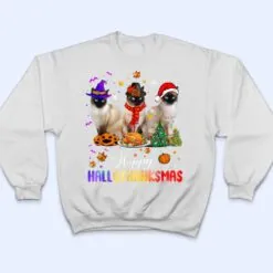 Happy Hallothanksmas Siamese Cat Halloween Thanksgiving T Shirt