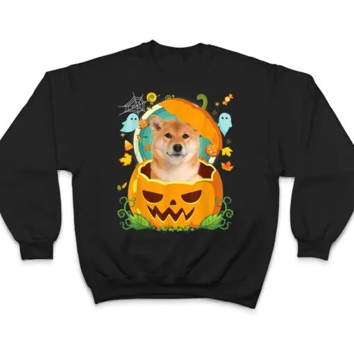 Happy Halloween Pumpkin Shiba Inu Dog Witch Cute Hat Lover T Shirt