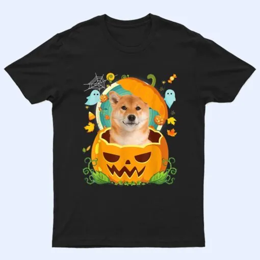 Happy Halloween Pumpkin Shiba Inu Dog Witch Cute Hat Lover T Shirt