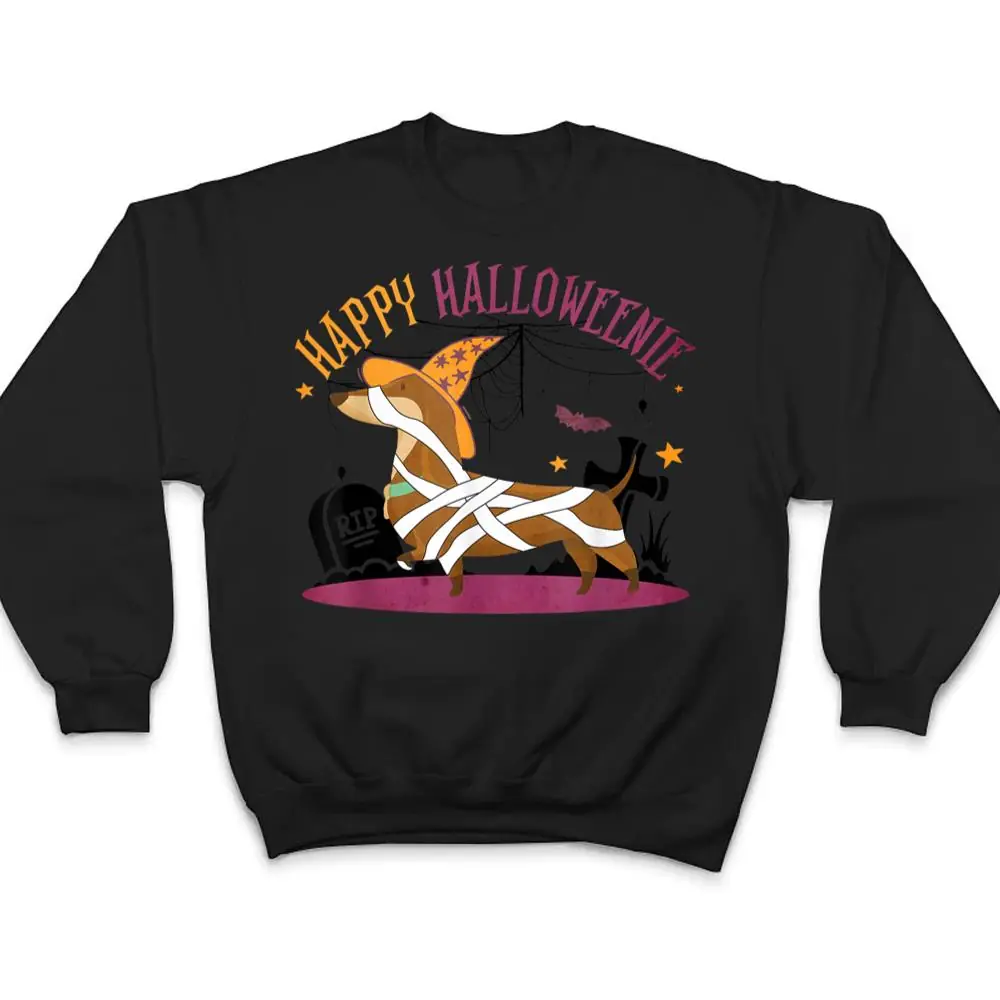 Happy-Halloweenie-Dachshund-Wiener-Dog-Halloween-T-Shirt-4 Happy Halloweenie Dachshund Wiener Dog Halloween T Shirt