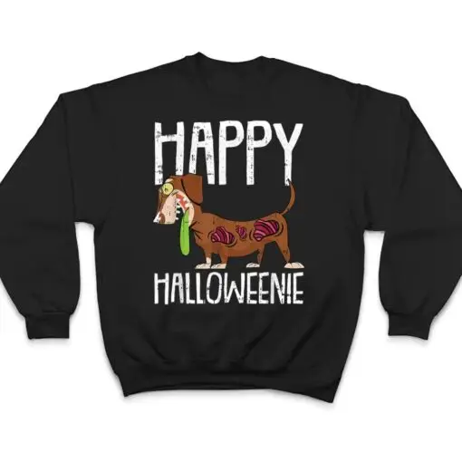 Happy Halloweenie Lazy Halloween Costume Zombie Dachshund T Shirt