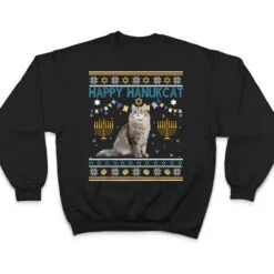 Happy Hanukcat Ugly Hanukkah Sweater Cat Chanukah Jewish T Shirt Happy Hanukcat Ugly Hanukkah Sweater Cat Chanukah Jewish T Shirt