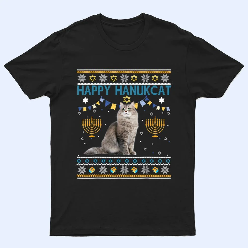 Happy Hanukcat Ugly Hanukkah Sweater Cat Chanukah Jewish T Shirt Happy Hanukcat Ugly Hanukkah Sweater Cat Chanukah Jewish T Shirt