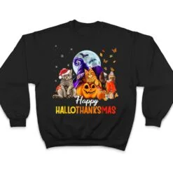 Happy-Thanksgiving Cat Happy-Hallothanksmas Cute-Cats T Shirt Happy-Thanksgiving Cat Happy-Hallothanksmas Cute-Cats T Shirt
