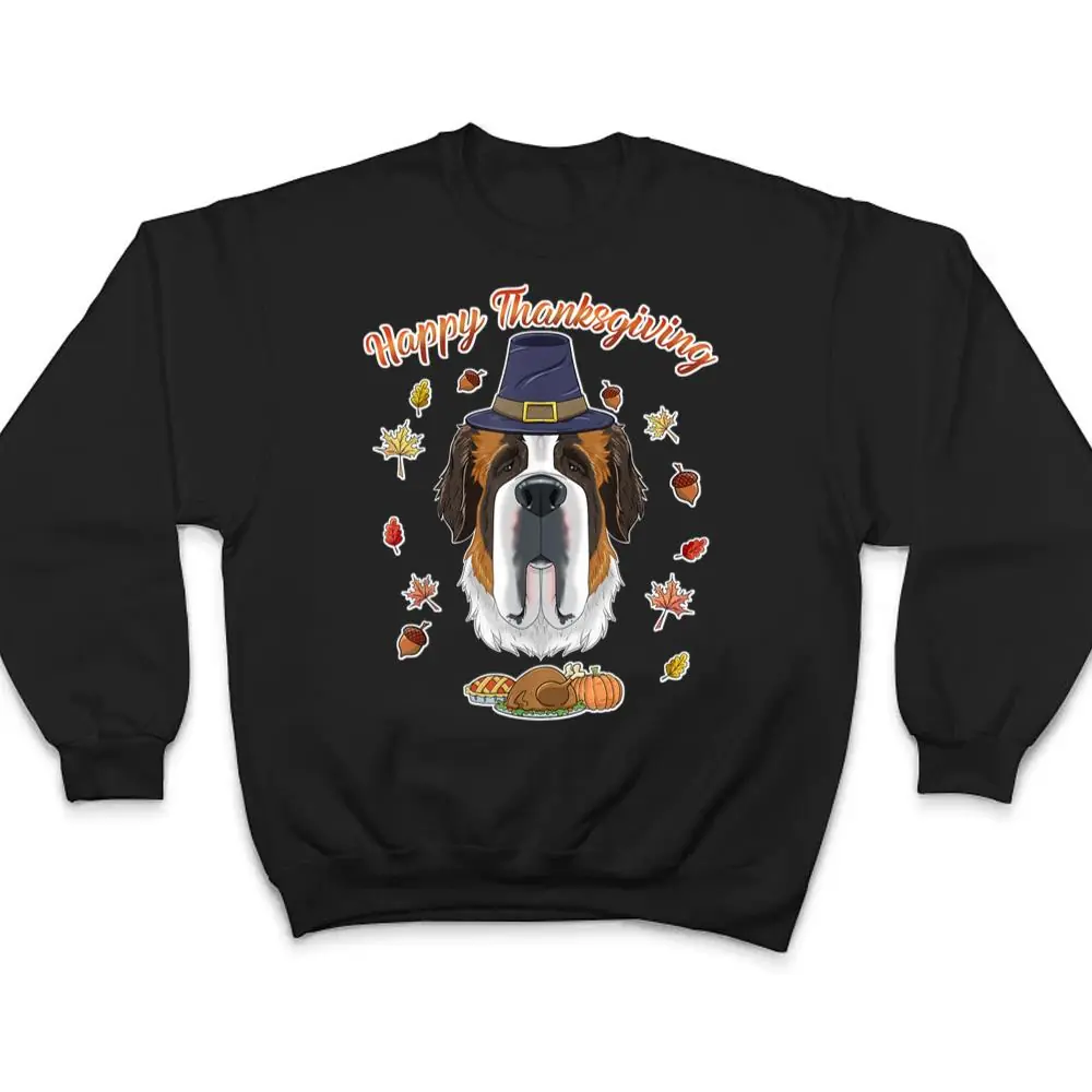 Happy-Thanksgiving-I-Dog-Lover-I-Saint-Bernard-T-Shirt-4 Happy Thanksgiving I Dog Lover I Saint Bernard T Shirt