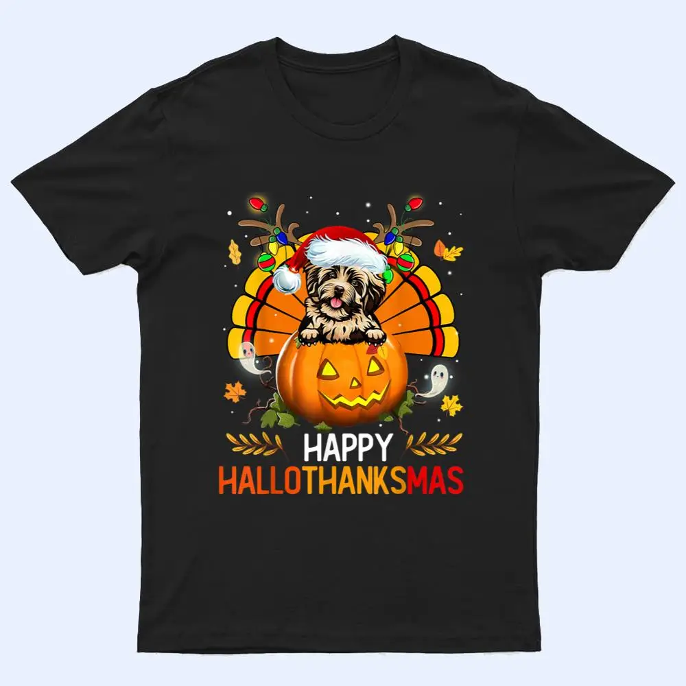 Havanese Dog Happy Hallothanksmas Halloween Christmas T Shirt Havanese Dog Happy Hallothanksmas Halloween Christmas T Shirt