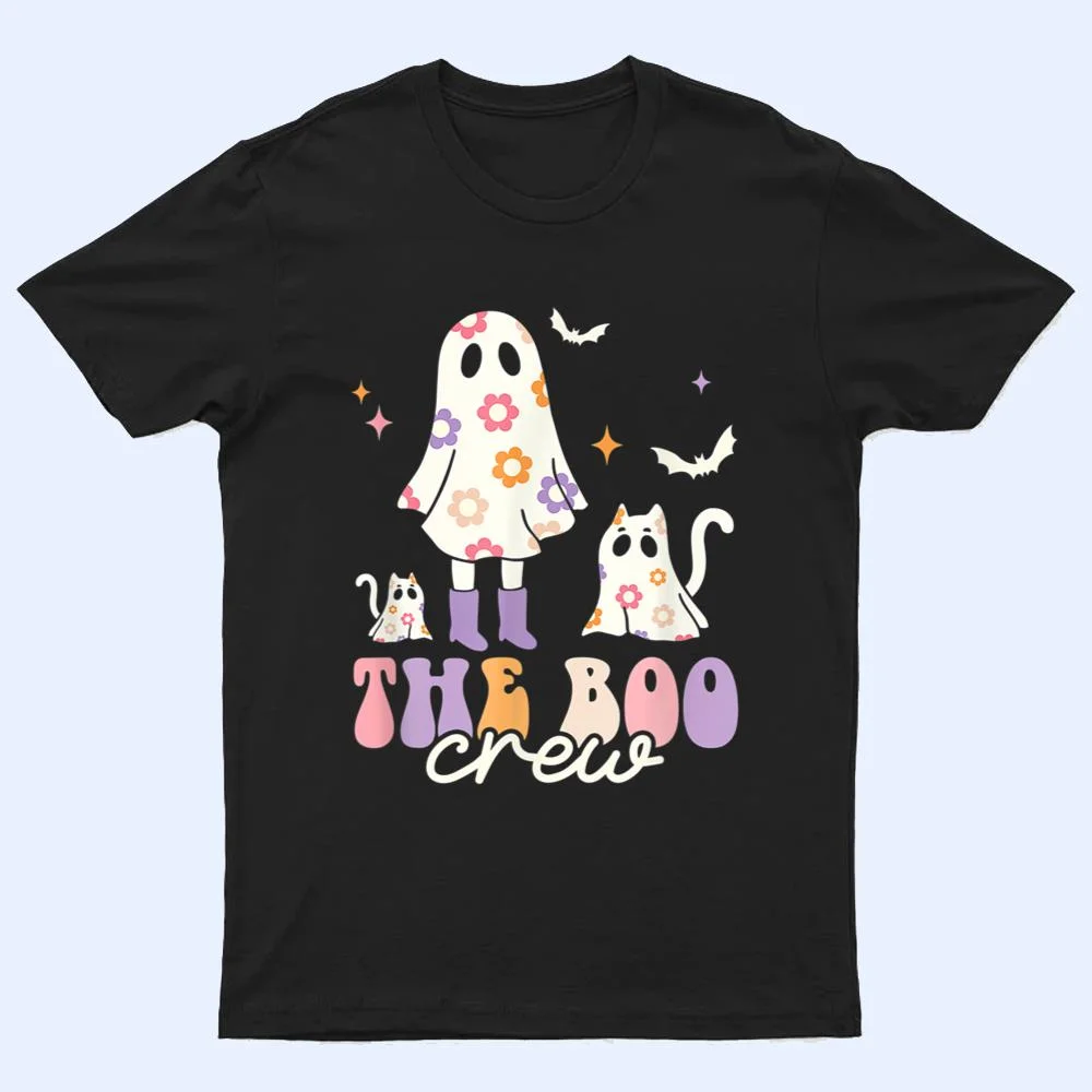 He Boo Crew Spooky Season Ghost Cat Halloween Groovy Retro T Shirt He Boo Crew Spooky Season Ghost Cat Halloween Groovy Retro T Shirt