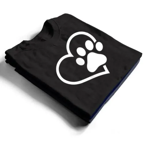 Heart with Paw For Cat or Dog Lovers T Shirt