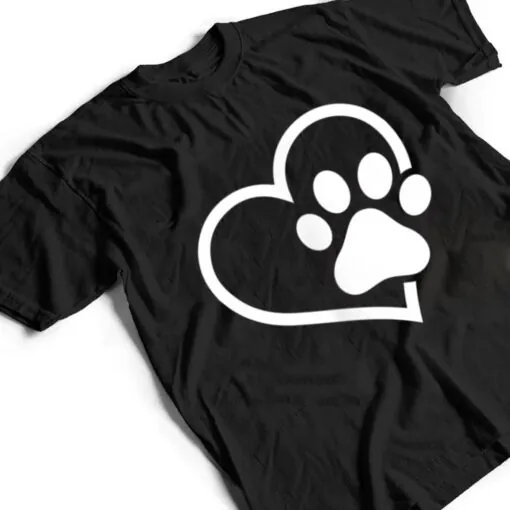 Heart with Paw For Cat or Dog Lovers T Shirt