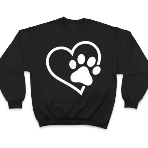 Heart with Paw For Cat or Dog Lovers T Shirt