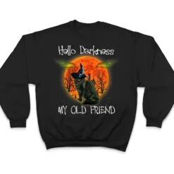 Hello Darkness My Old Friend Halloween Black Cat T Shirt Hello Darkness My Old Friend Halloween Black Cat T Shirt