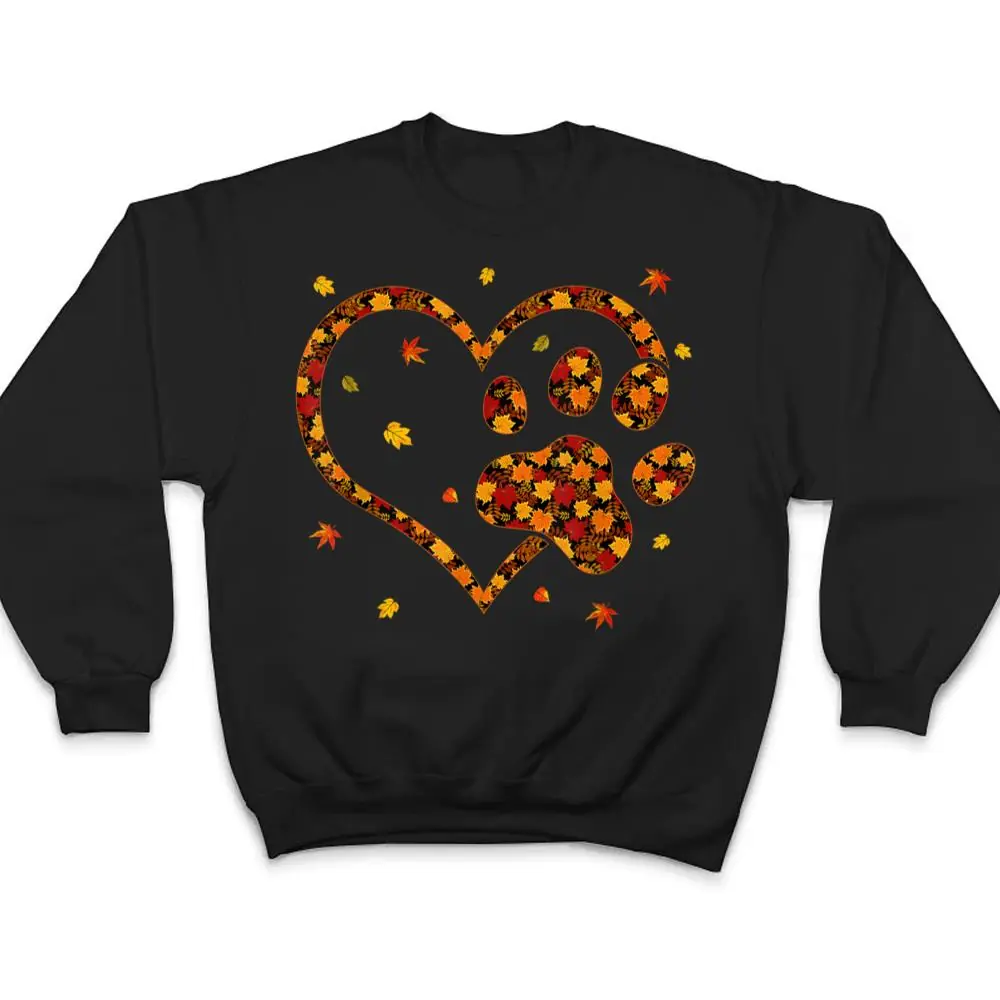 Hello-Fall-Autumn-Leaf-Dog-Cat-Paw-Print-Pets-Kitten-Owner-T-Shirt-4 Hello Fall Autumn Leaf Dog & Cat Paw Print Pets Kitten Owner T Shirt