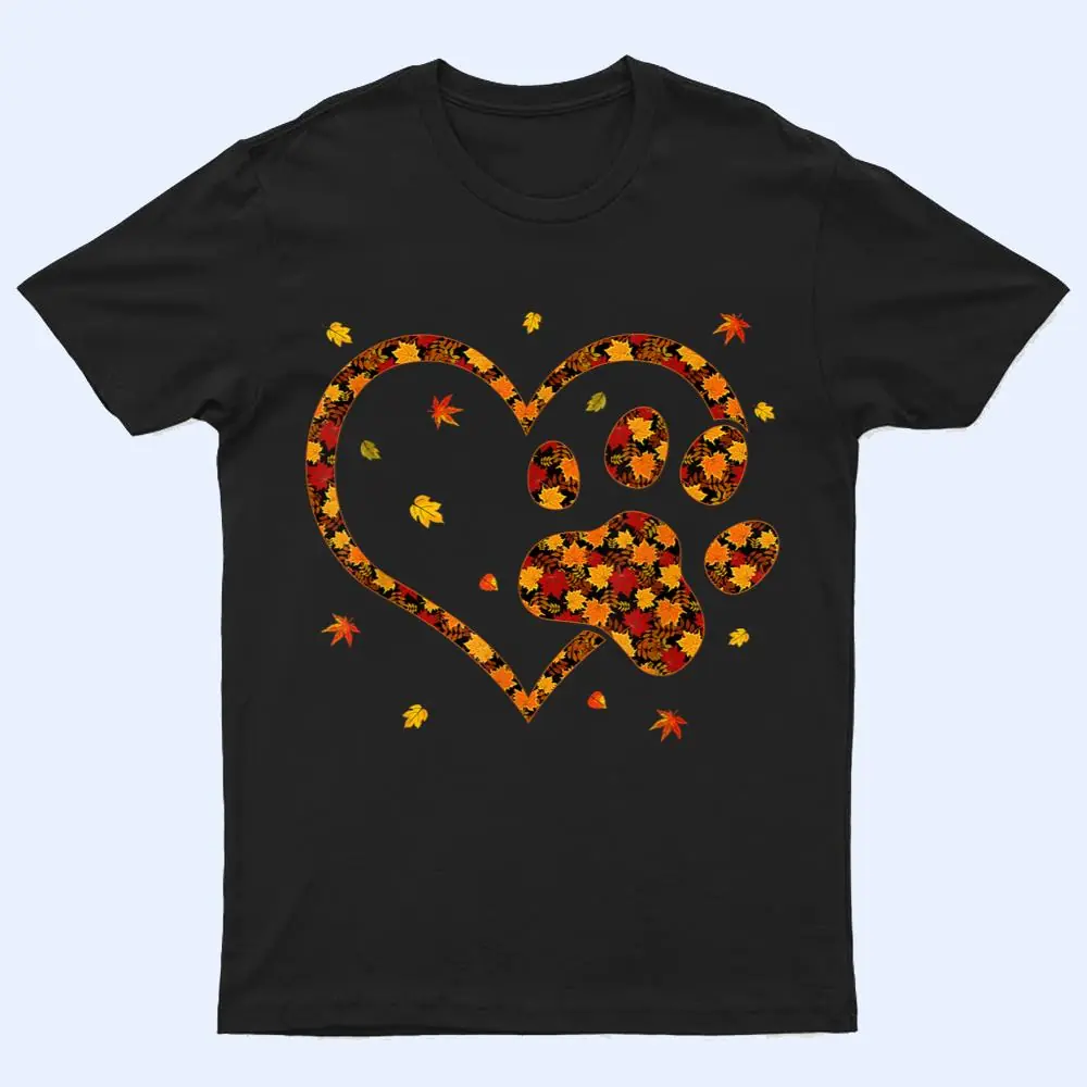 Hello Fall Autumn Leaf Dog & Cat Paw Print Pets Kitten Owner T Shirt Hello Fall Autumn Leaf Dog & Cat Paw Print Pets Kitten Owner T Shirt