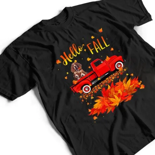 Hello Fall Basset Hound Leaf Autumn Red Truck Dog Lover T Shirt