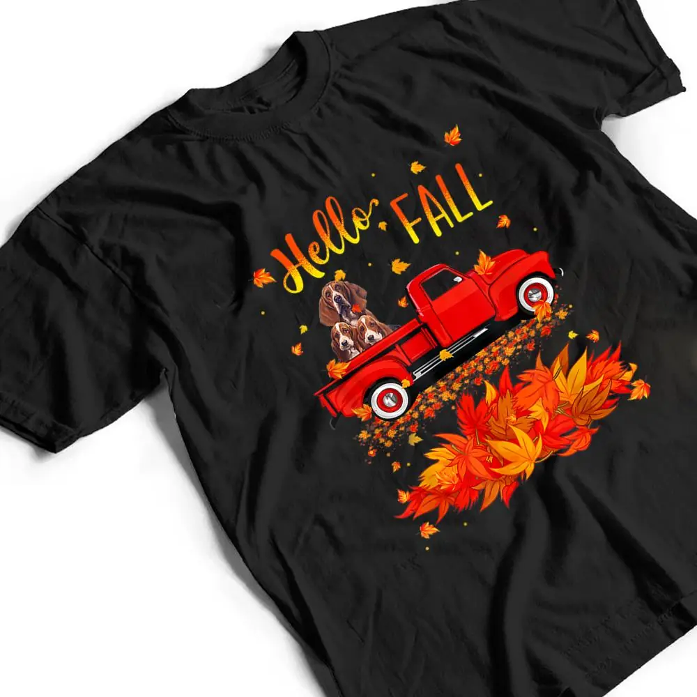 Hello-Fall-Basset-Hound-Leaf-Autumn-Red-Truck-Dog-Lover-T-Shirt-2 Hello Fall Basset Hound Leaf Autumn Red Truck Dog Lover T Shirt