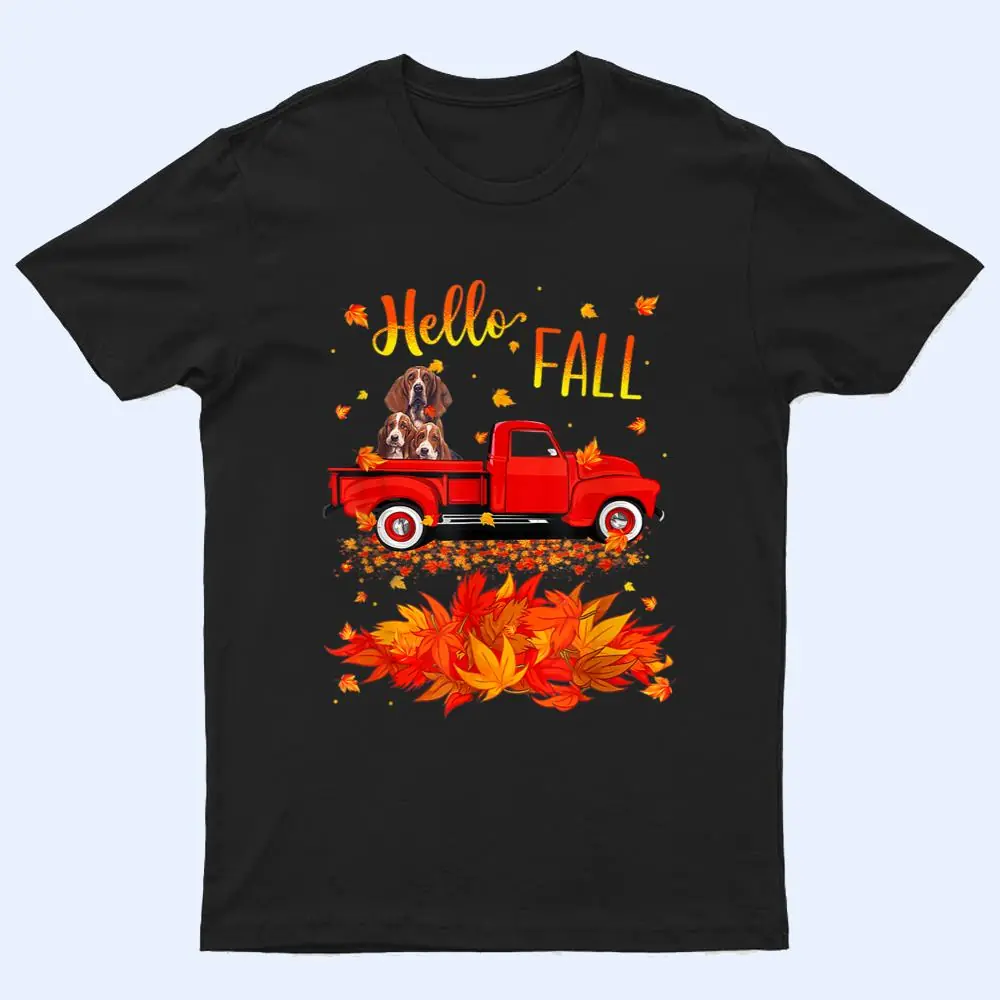 Hello Fall Basset Hound Leaf Autumn Red Truck Dog Lover T Shirt Hello Fall Basset Hound Leaf Autumn Red Truck Dog Lover T Shirt