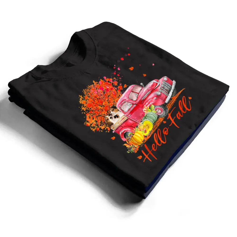 Hello-Fall-Beagle-Leaf-Autumn-Red-Truck-Dog-Lover-Ver-1-T-Shirt-1 Hello Fall Beagle Leaf Autumn Red Truck Dog Lover Ver 1 T Shirt